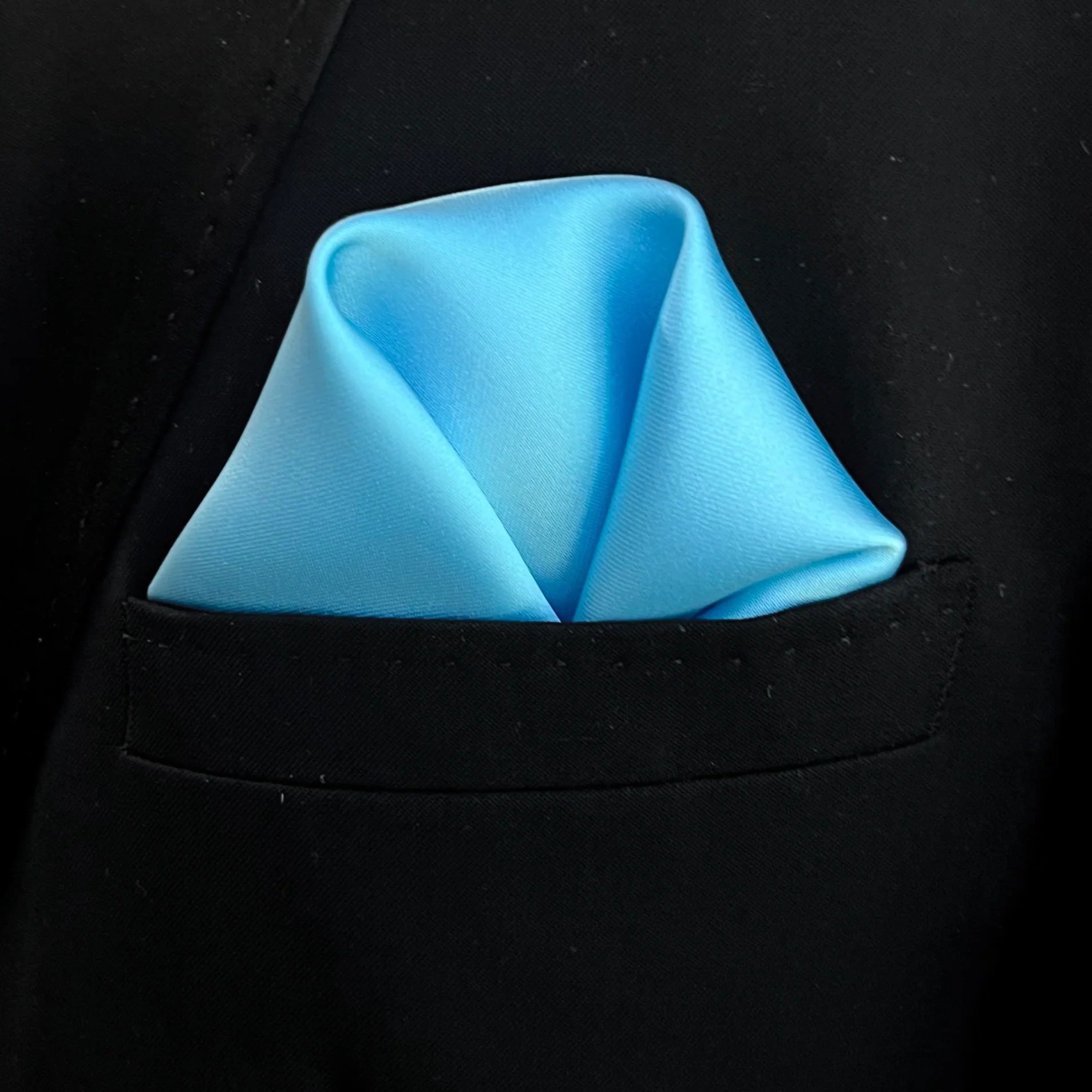 Aqua Satin Pocket Square