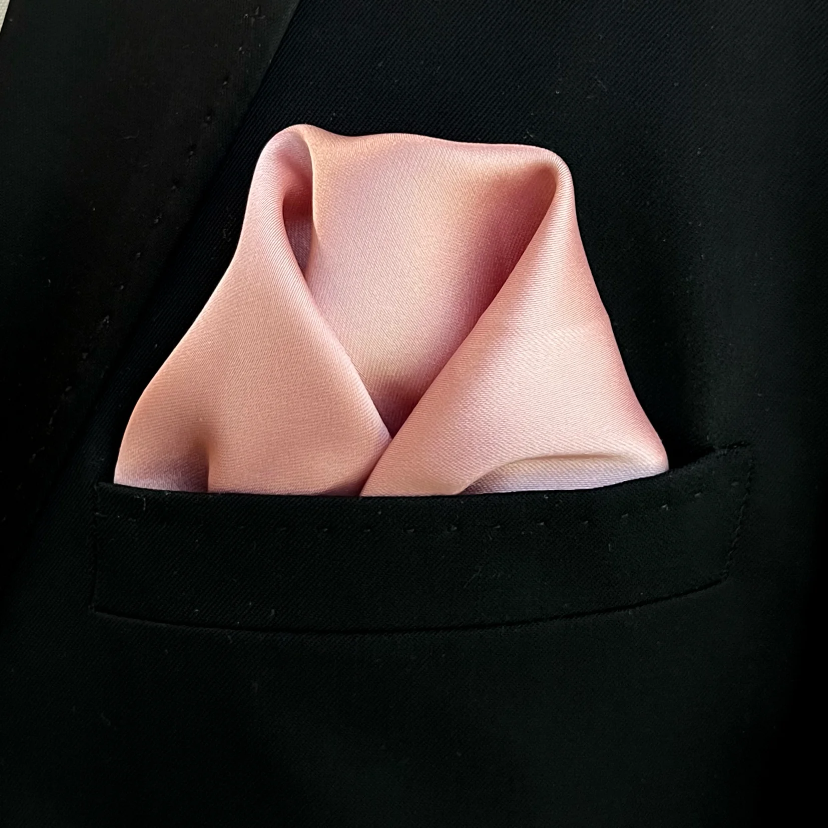 Blush Satin Pocket Square