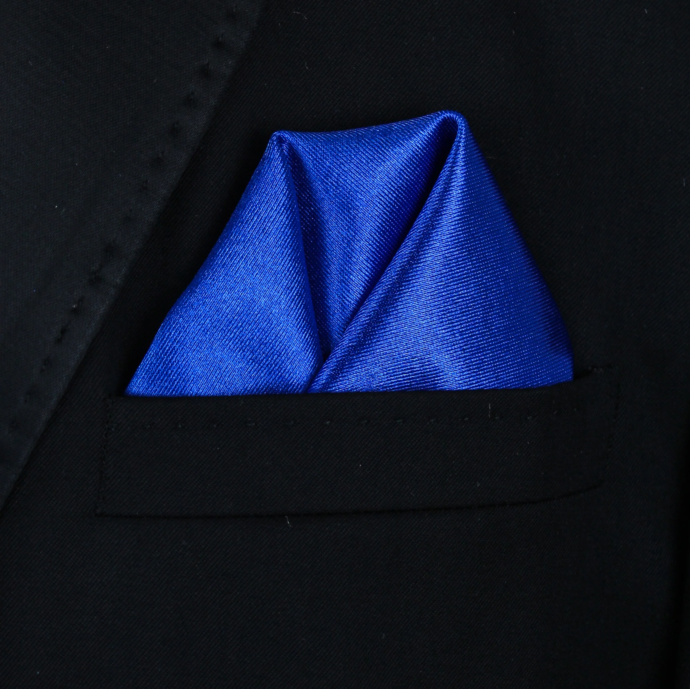 Pocket Square | Cobalt Blue Thick Satin #37