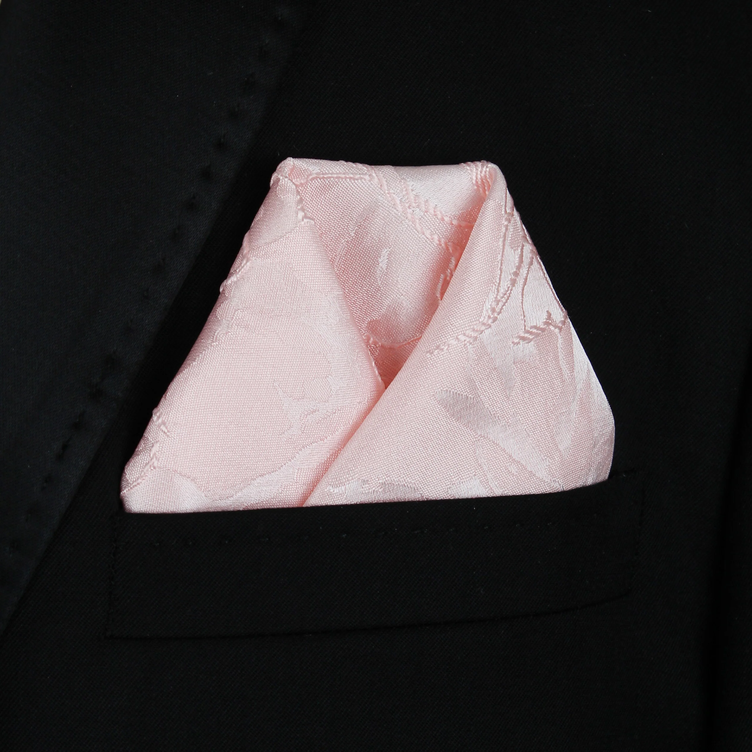 Pocket Square | Light Pink Satin Embossed #23