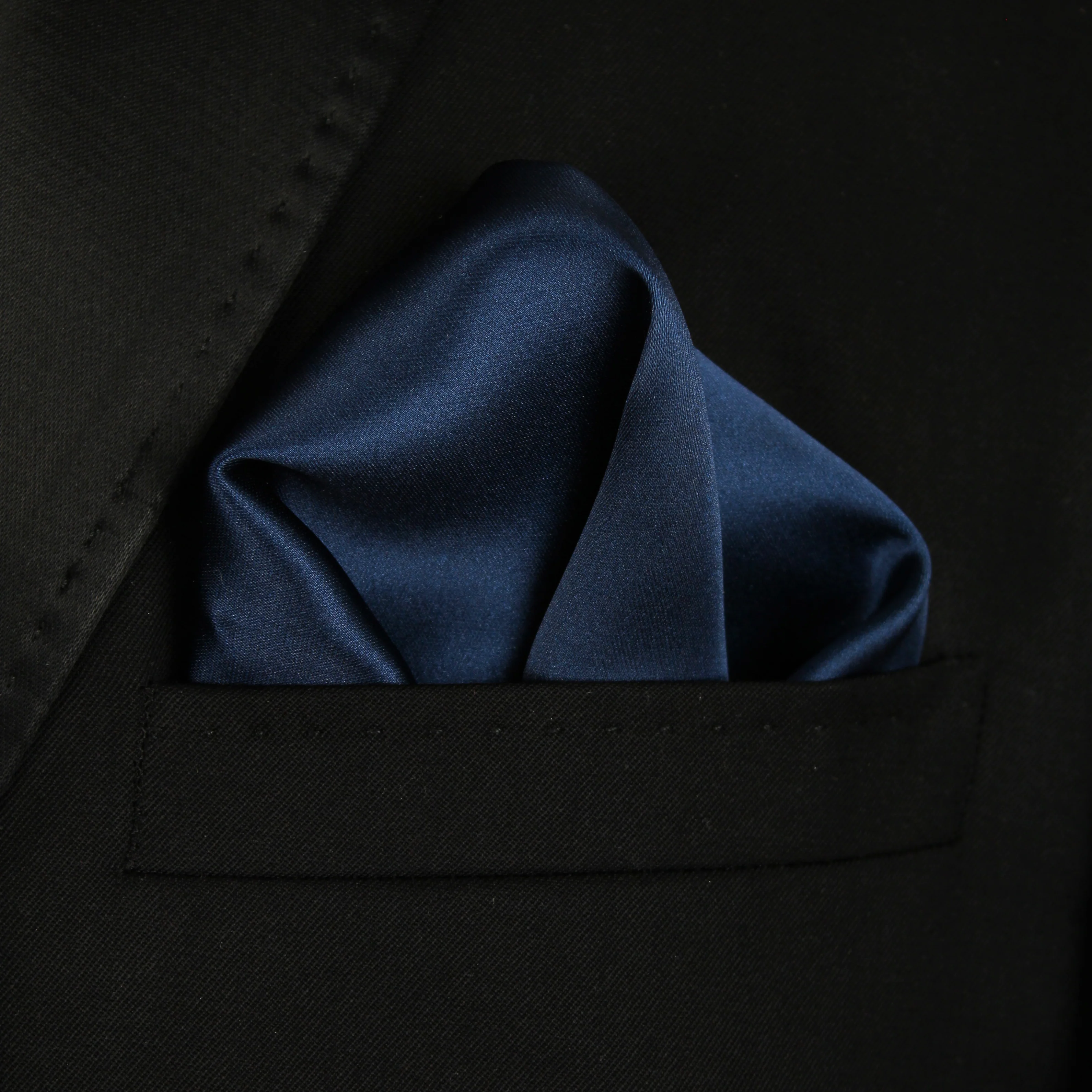 Pocket Square | Navy Soft Satin #96