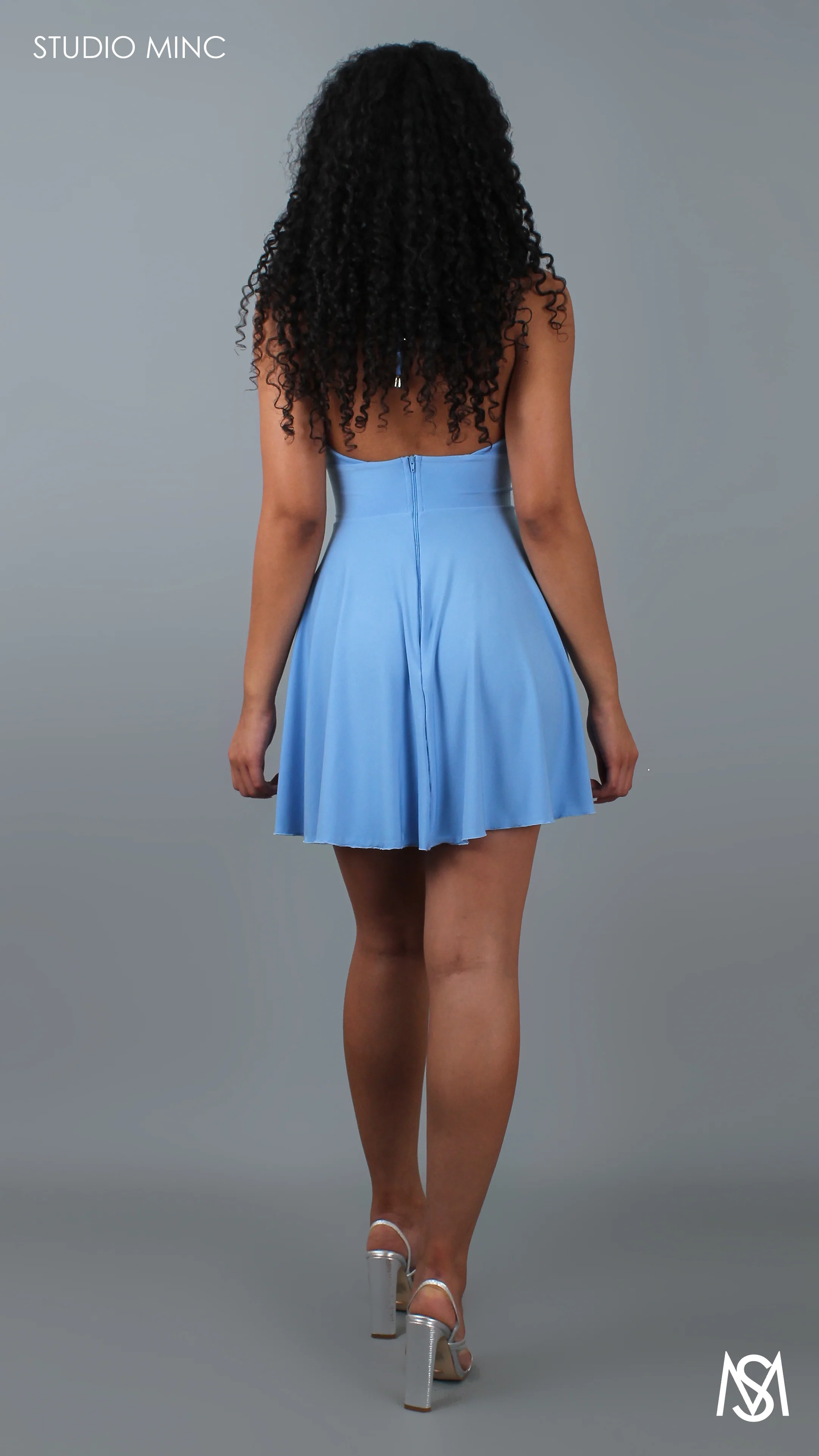 POWDER BLUE SHELL - Summer Mini Dress - Image 3