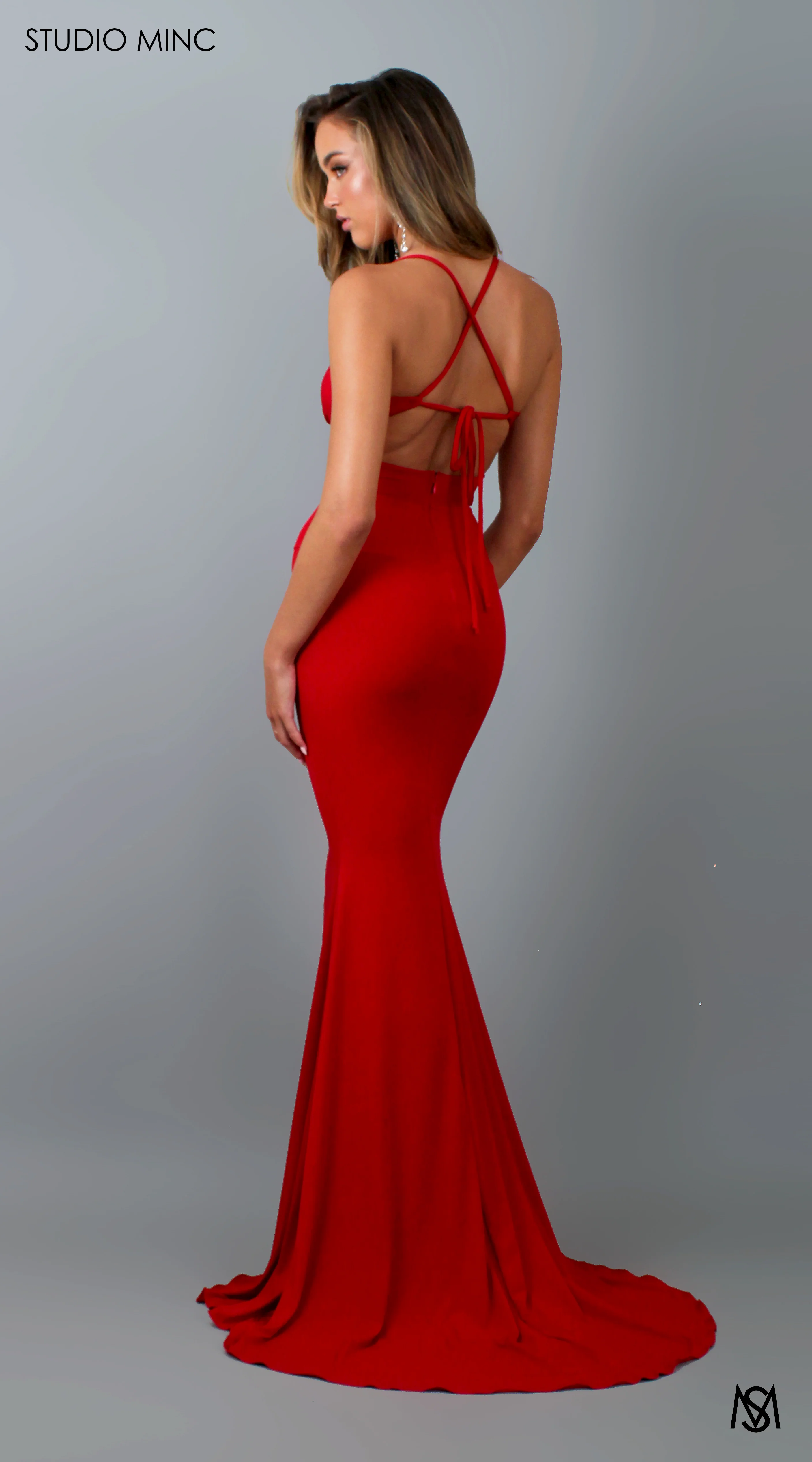 SILHOUETTE - Red Fitted Formal Dress with Cut Outs - Image 4