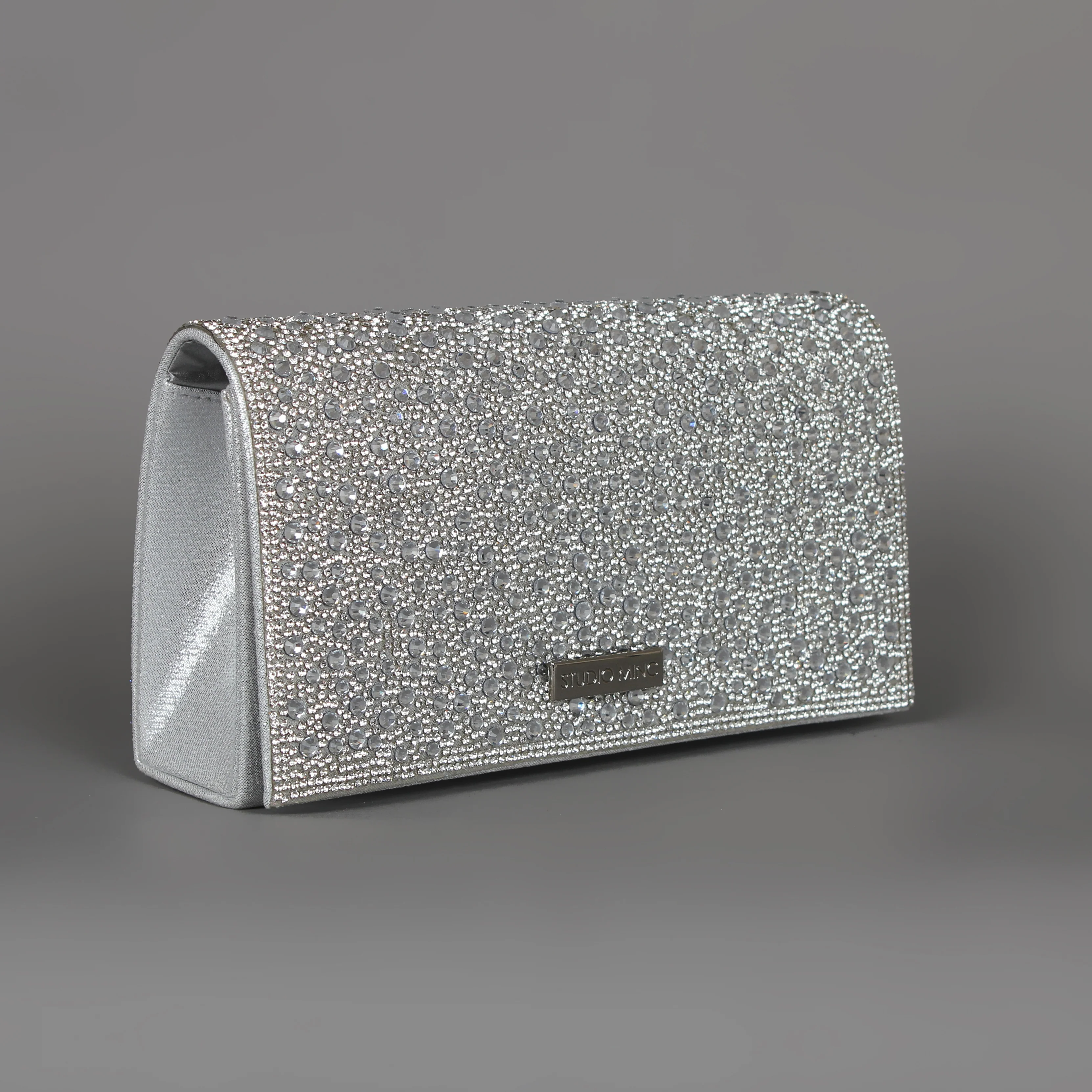 Rhinestone Clutch | Silver rhinestone evening bag formal - Image 3