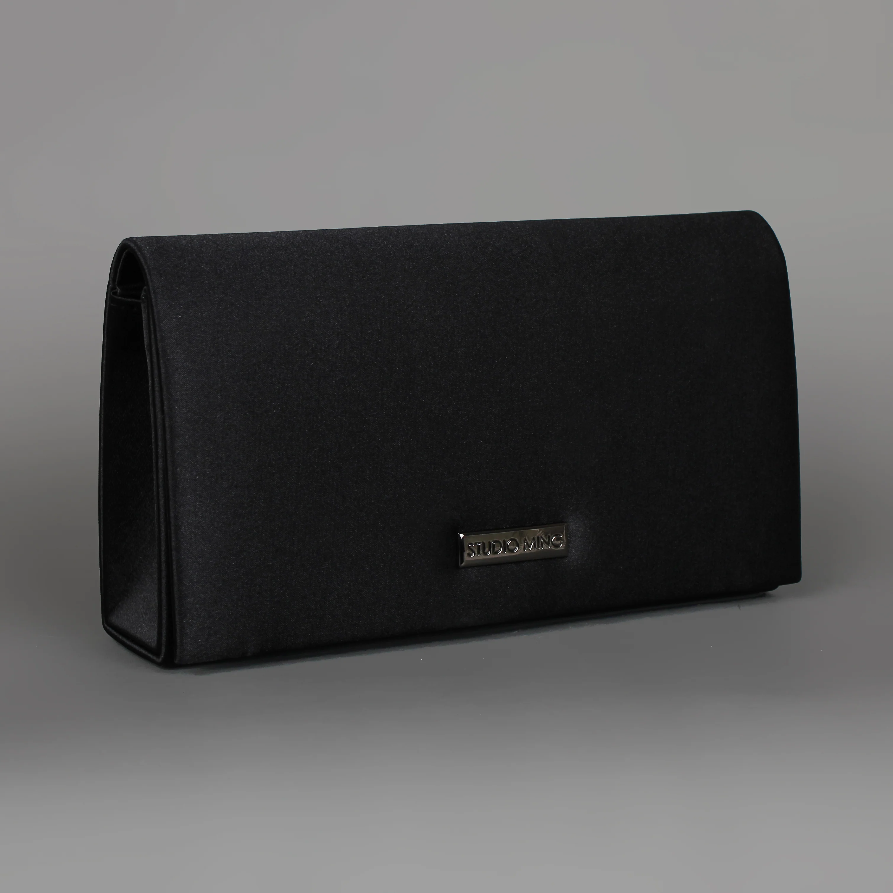 Satin Clutch | Black Satin evening bag formal - Image 3