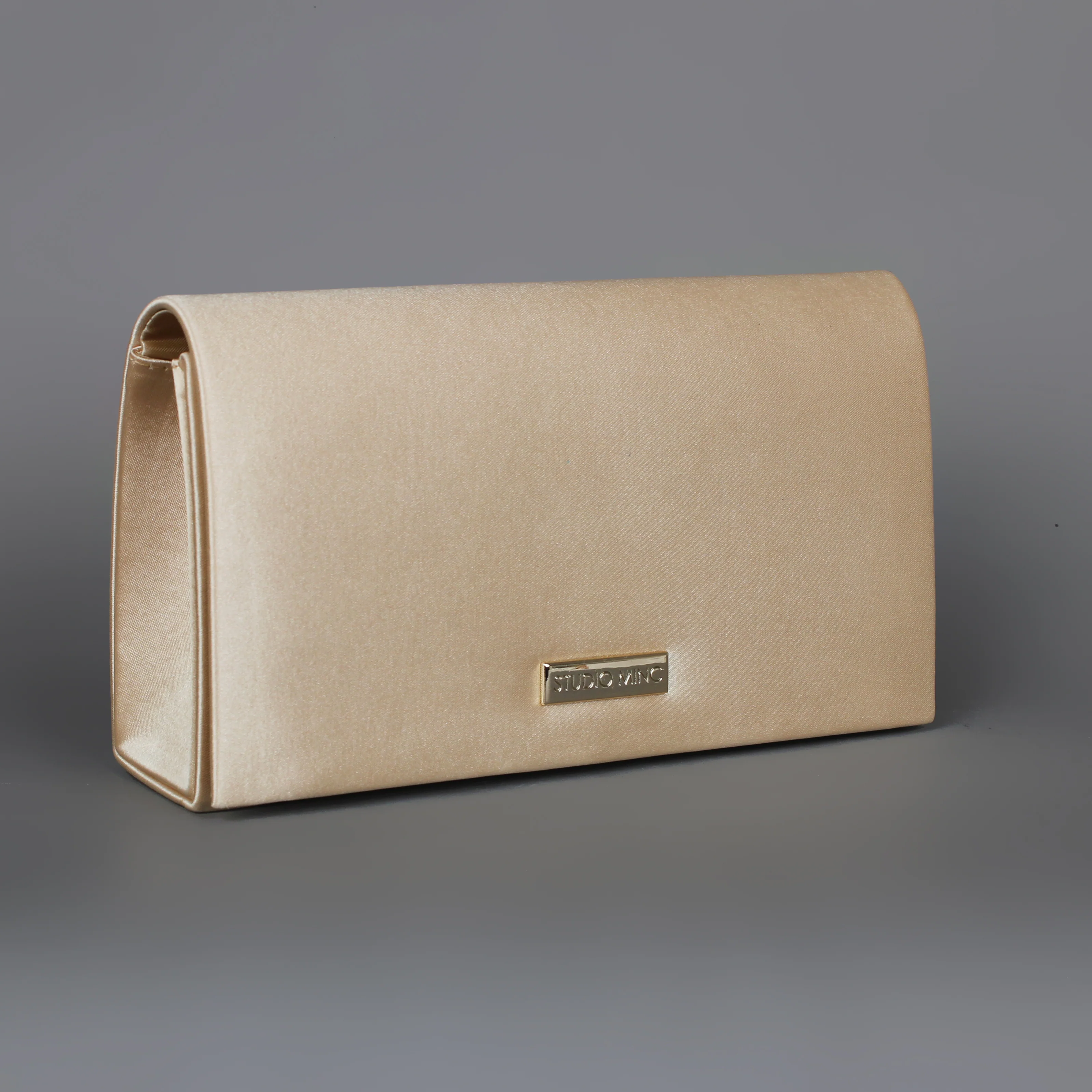 Satin Clutch | Gold Satin evening bag formal - Image 3
